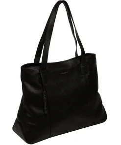 Mochi' Black Leather Tote Bag