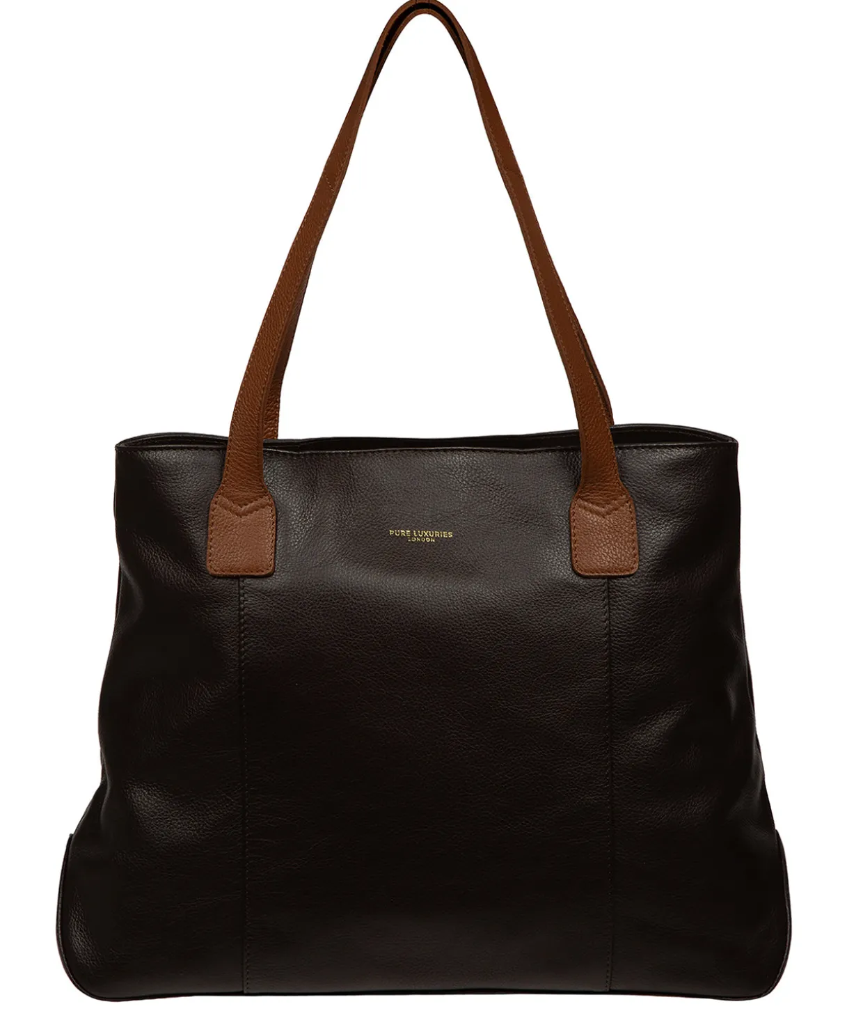 Mochi' Espresso & Rich Tan Leather Tote Bag