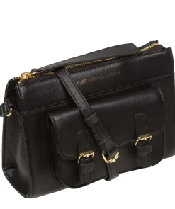 Monica' Black Nappa Leather Cross Body Bag