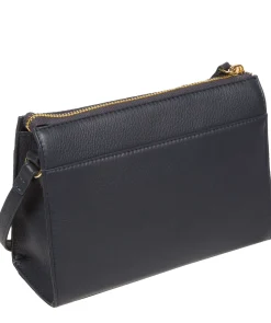 Monica' Navy Nappa Leather Cross Body Bag
