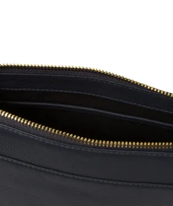 Monica' Navy Nappa Leather Cross Body Bag