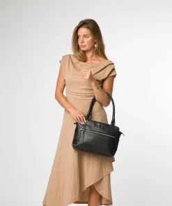 Mooki' Black Leather Handbag