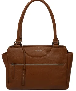 Mooki' Rich Tan Leather Handbag