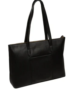 Morden' Black Leather Tote Bag