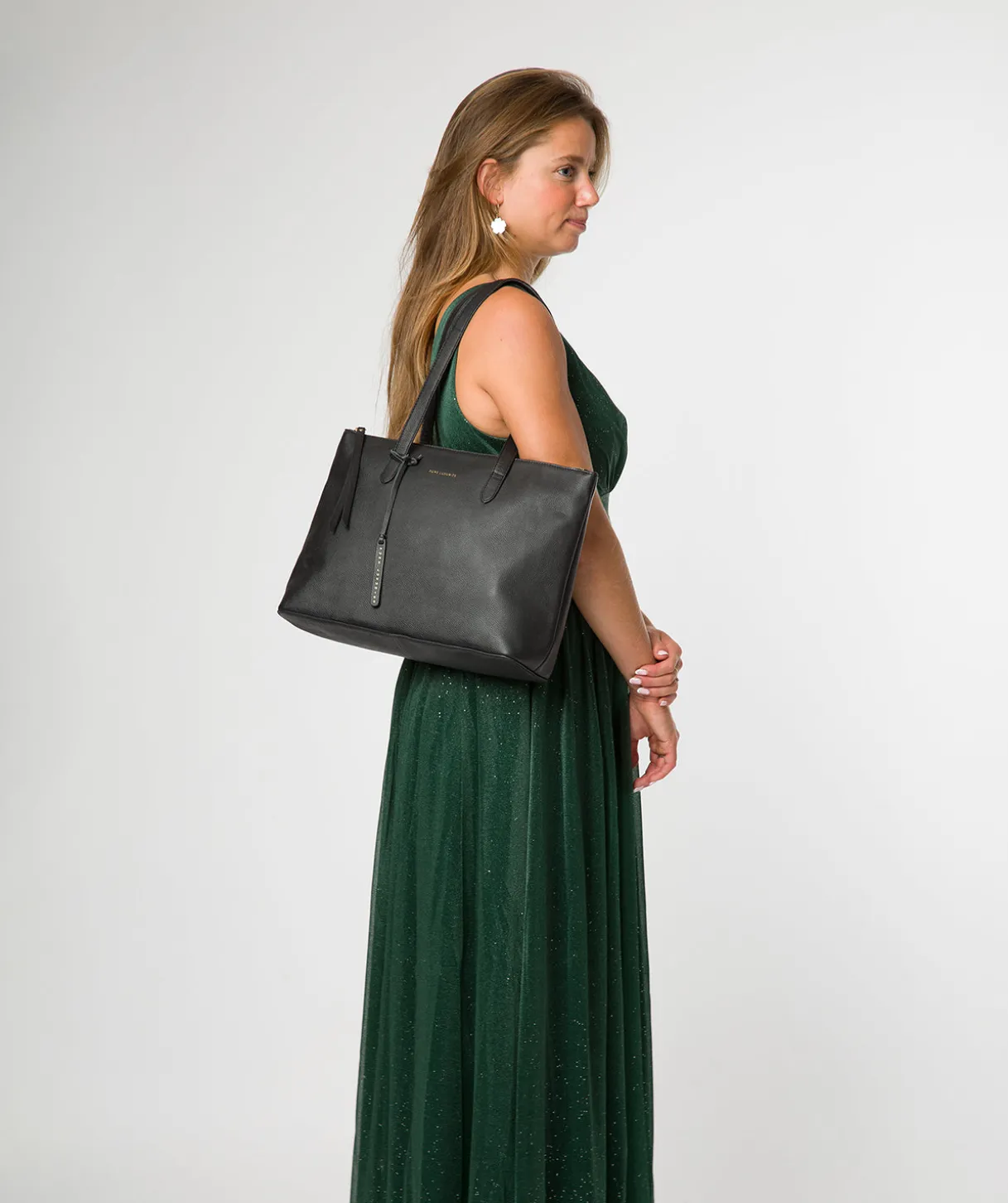 Morden' Black Leather Tote Bag