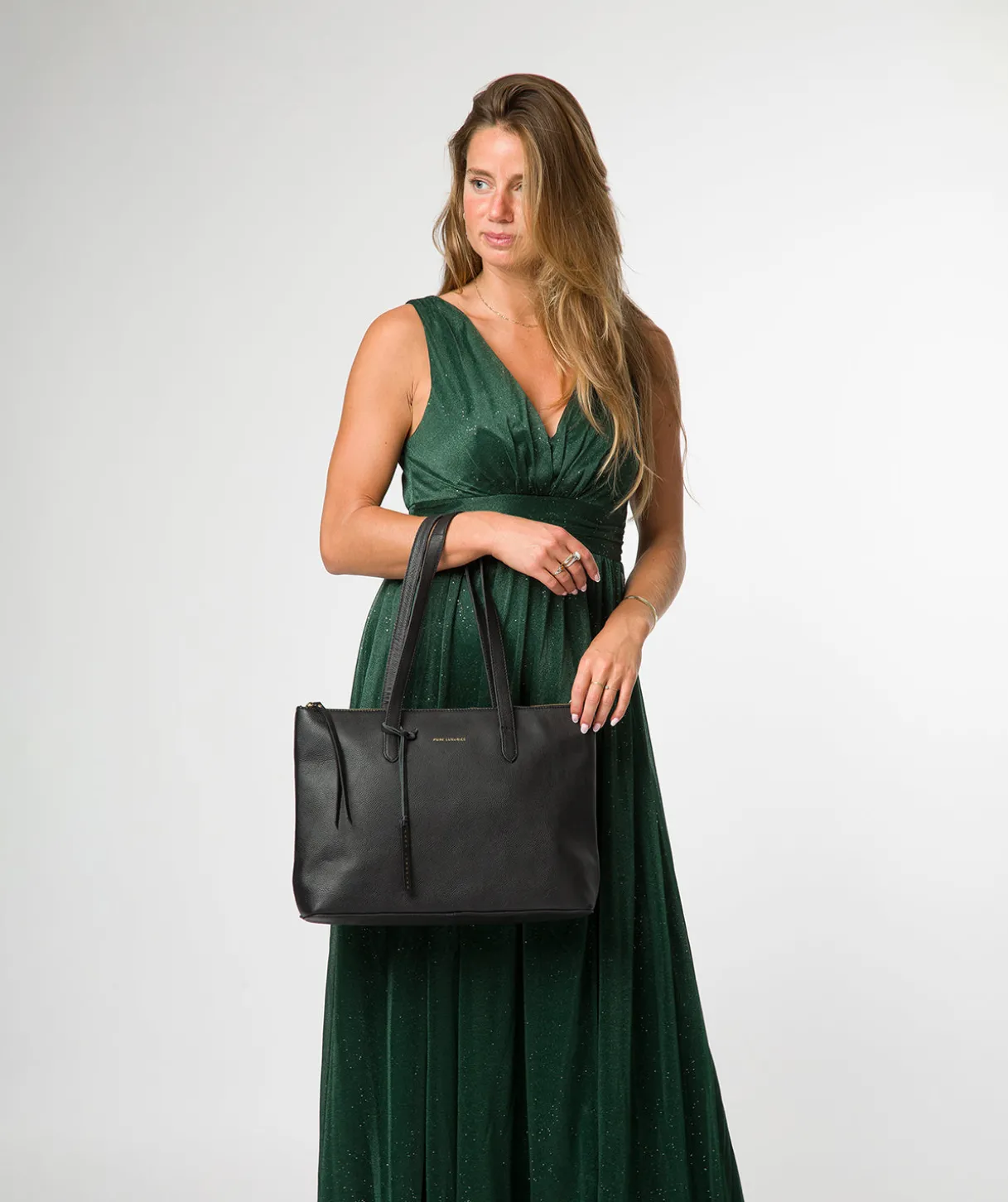 Morden' Black Leather Tote Bag