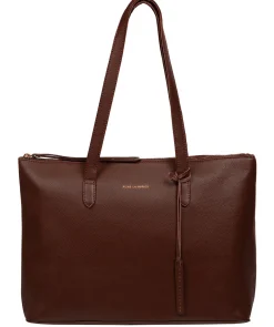 Morden' Chestnut Leather Tote Bag