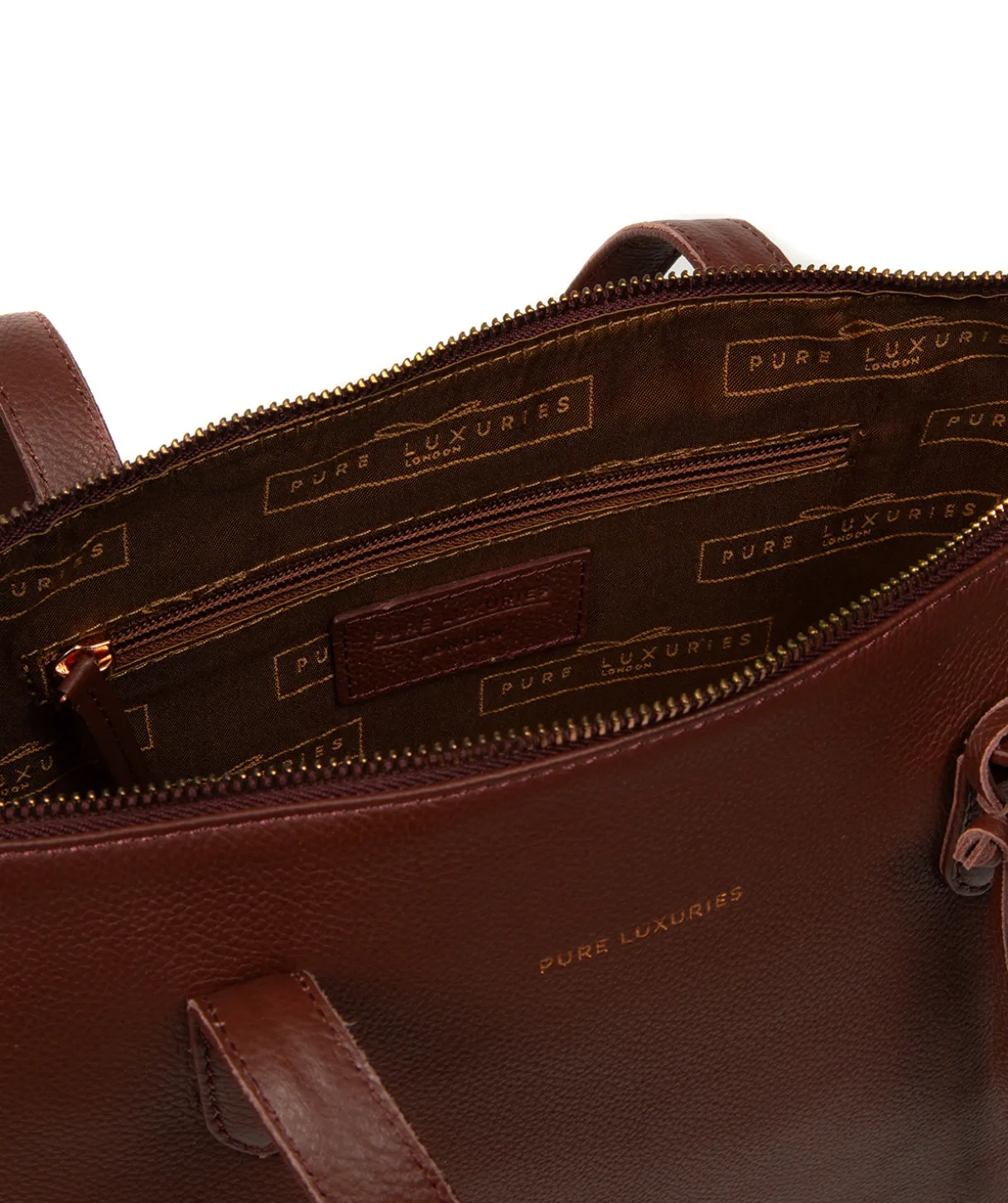 Morden' Chestnut Leather Tote Bag