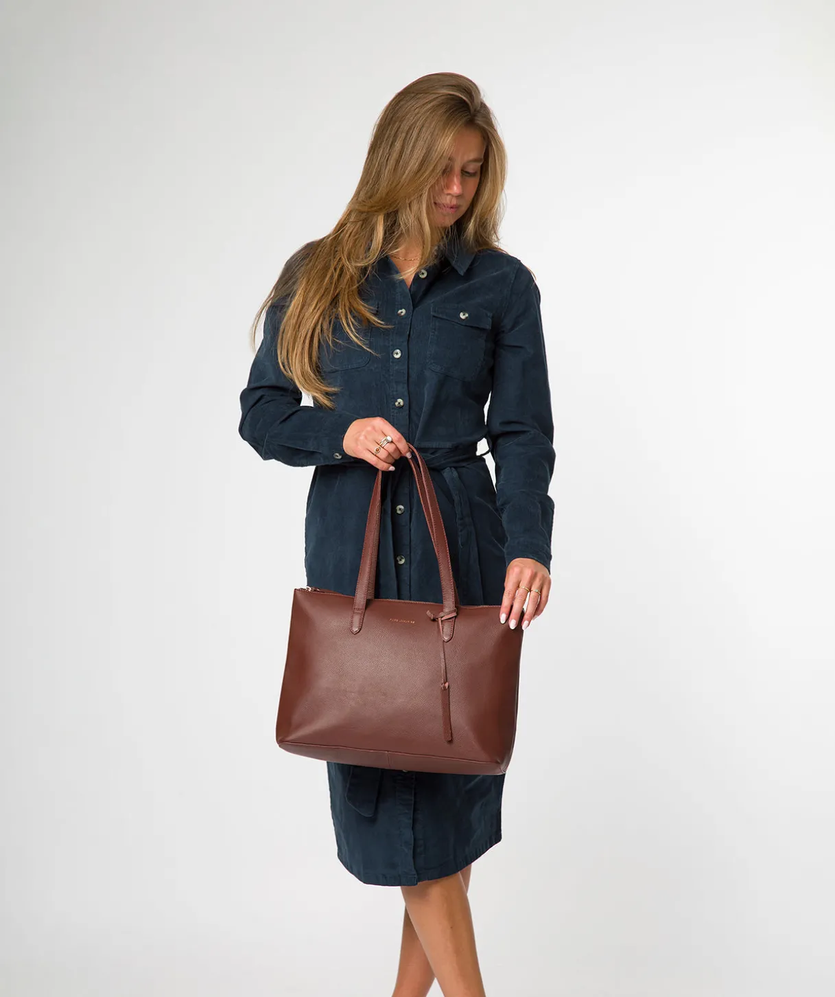 Morden' Chestnut Leather Tote Bag
