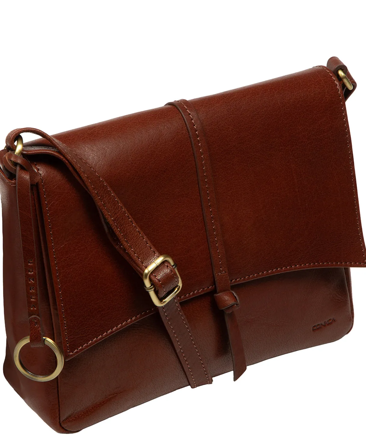 Myla' Conker Brown Leather Cross Body Bag