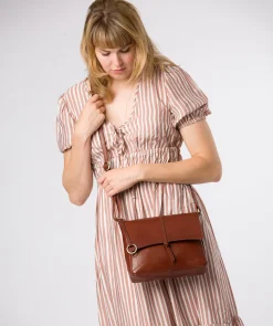 Myla' Conker Brown Leather Cross Body Bag