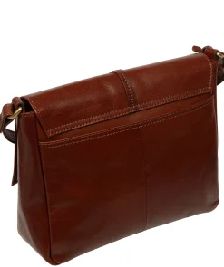 Myla' Conker Brown Leather Cross Body Bag