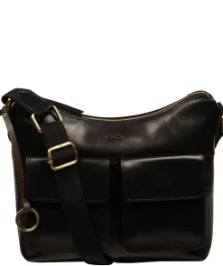 Natalie' Black Leather Shoulder Bag