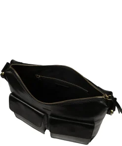 Natalie' Black Leather Shoulder Bag