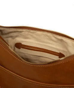 Natalie' Dark Tan Leather Shoulder Bag