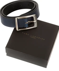 Navy Genuine Leather Ladies' Belt