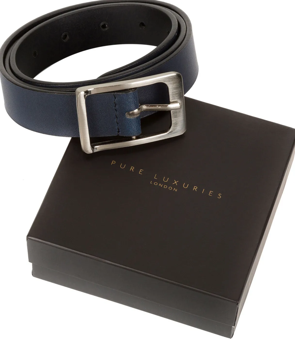 Navy Genuine Leather Ladies' Belt