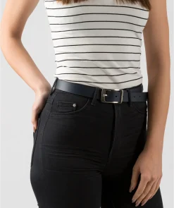 Navy Genuine Leather Ladies' Belt