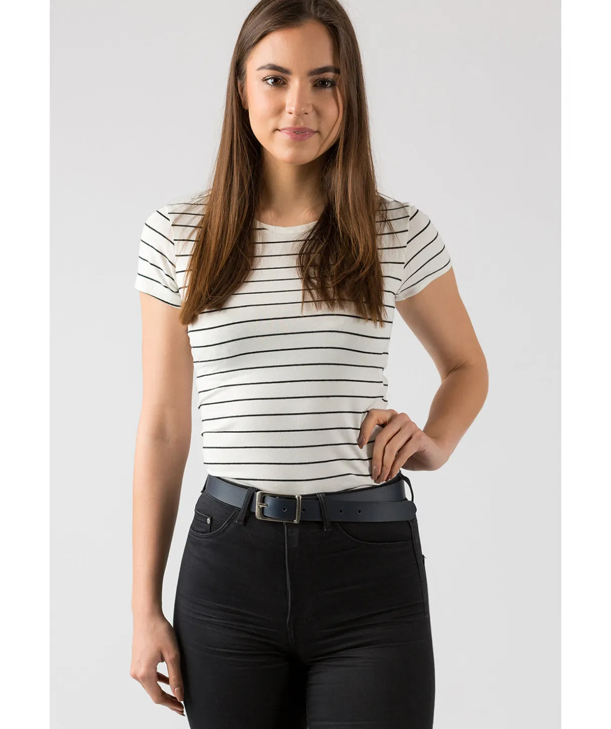 Navy Genuine Leather Ladies' Belt