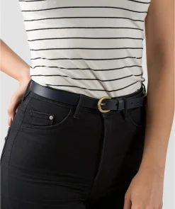 Navy Quality Leather Ladies' Belt