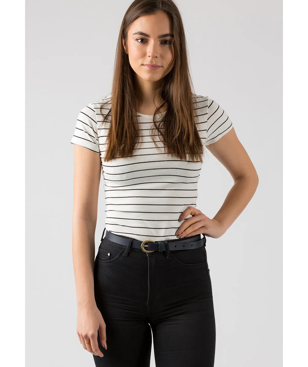 Navy Quality Leather Ladies' Belt