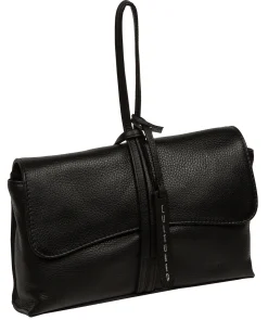 Nerissa' Black Leather Mini Clutch Bag