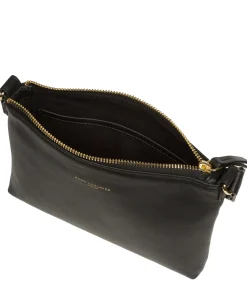 Nessa' Black Nappa Leather Cross Body Bag