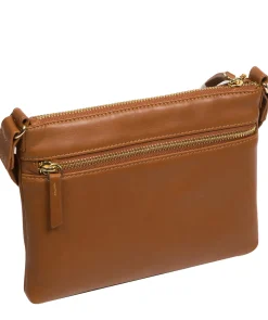 Nessa' Oak Nappa Leather Cross Body Bag