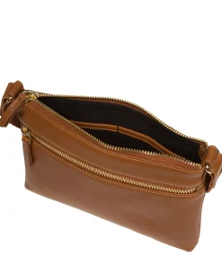 Nessa' Oak Nappa Leather Cross Body Bag