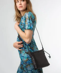 Nikita' Navy Leather Cross Body Bag