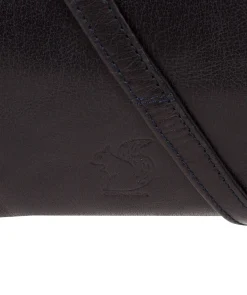 Nikita' Navy Leather Cross Body Bag