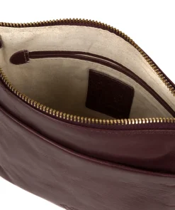 Nikita' Plum Leather Cross Body Bag