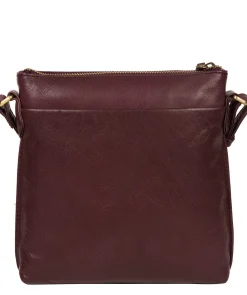 Nikita' Plum Leather Cross Body Bag