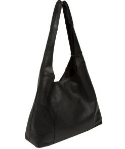 Nina' Black Leather Shoulder Bag