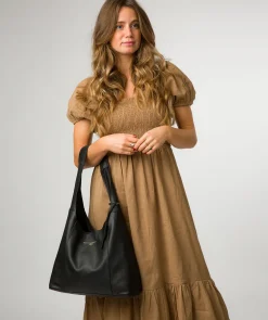 Nina' Black Leather Shoulder Bag