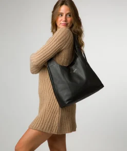 Nina' Black Leather Shoulder Bag