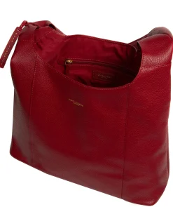 Nina' Darkest Red Leather Shoulder Bag