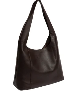 Nina' Espresso Leather Shoulder Bag