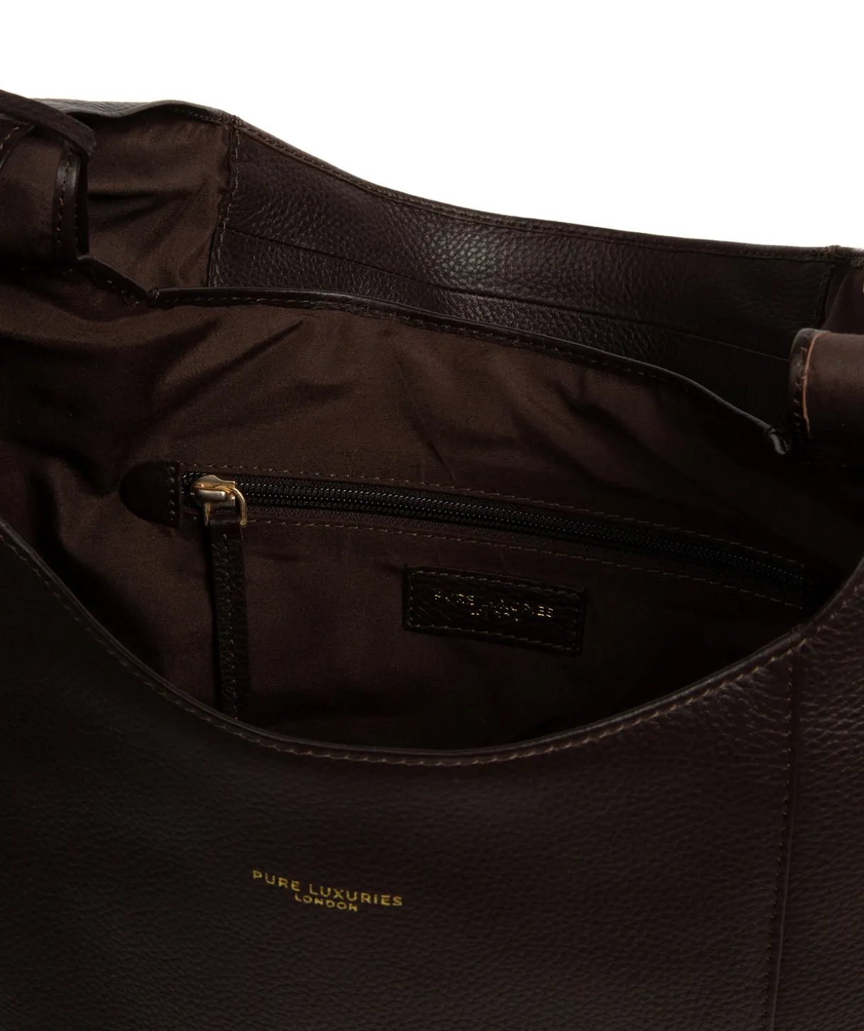 Nina' Espresso Leather Shoulder Bag