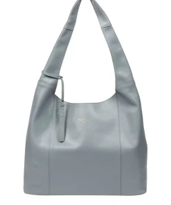 Nina' Hazy Blue Leather Shoulder Bag