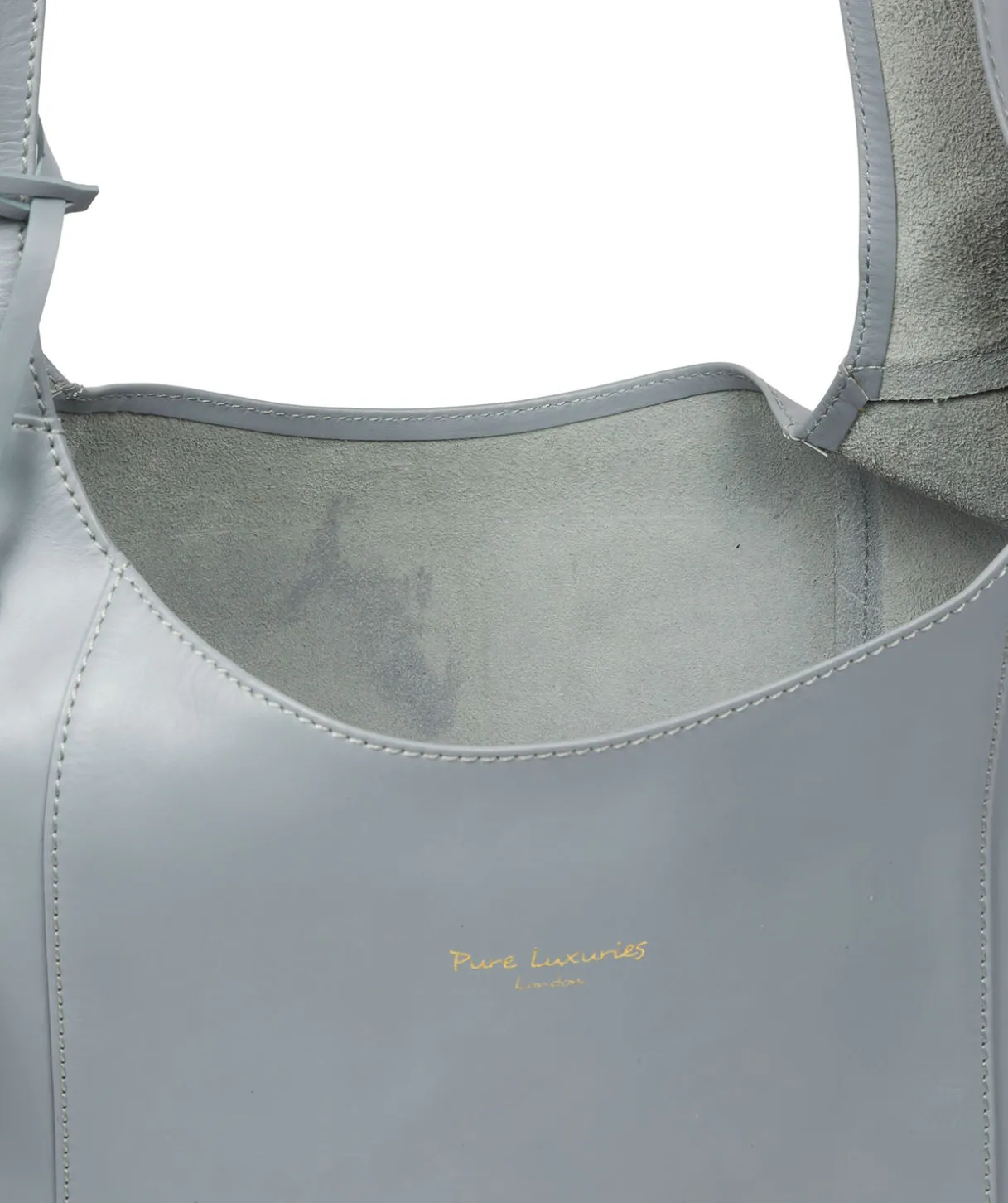 Nina' Hazy Blue Leather Shoulder Bag