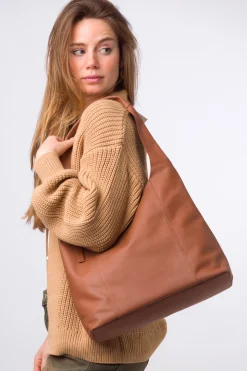 Nina' Oak Leather Shoulder Bag