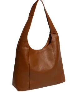 Nina' Rich Tan Leather Shoulder Bag