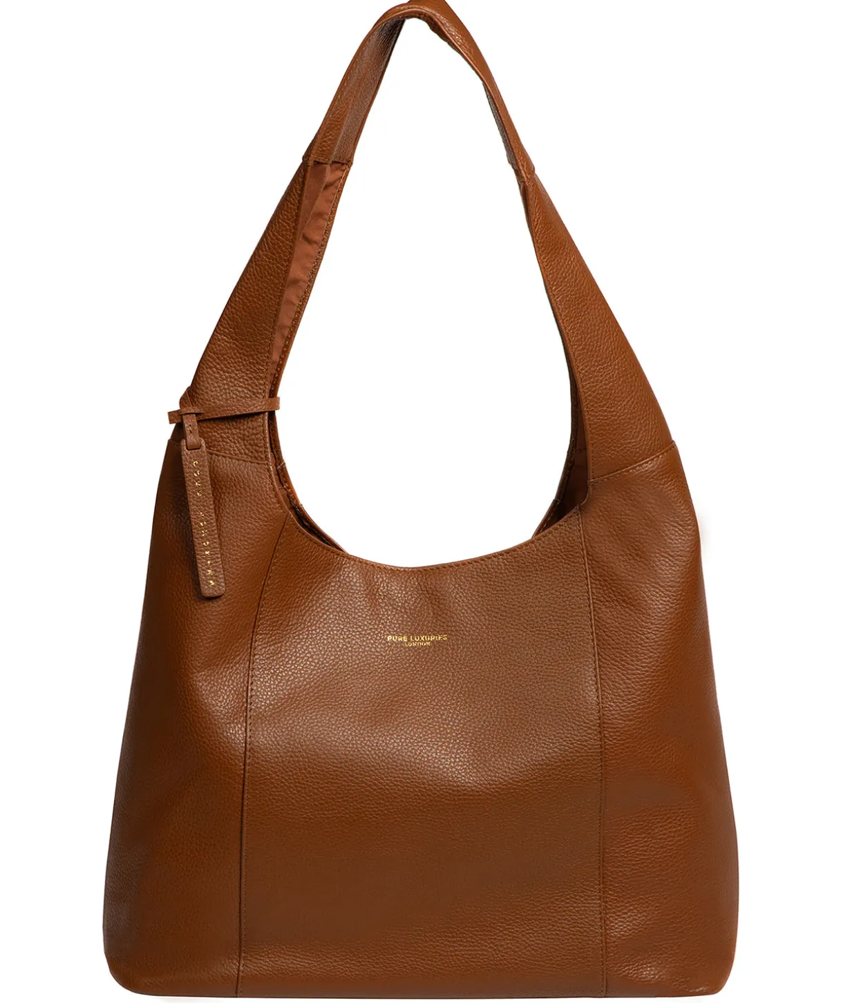 Nina' Rich Tan Leather Shoulder Bag