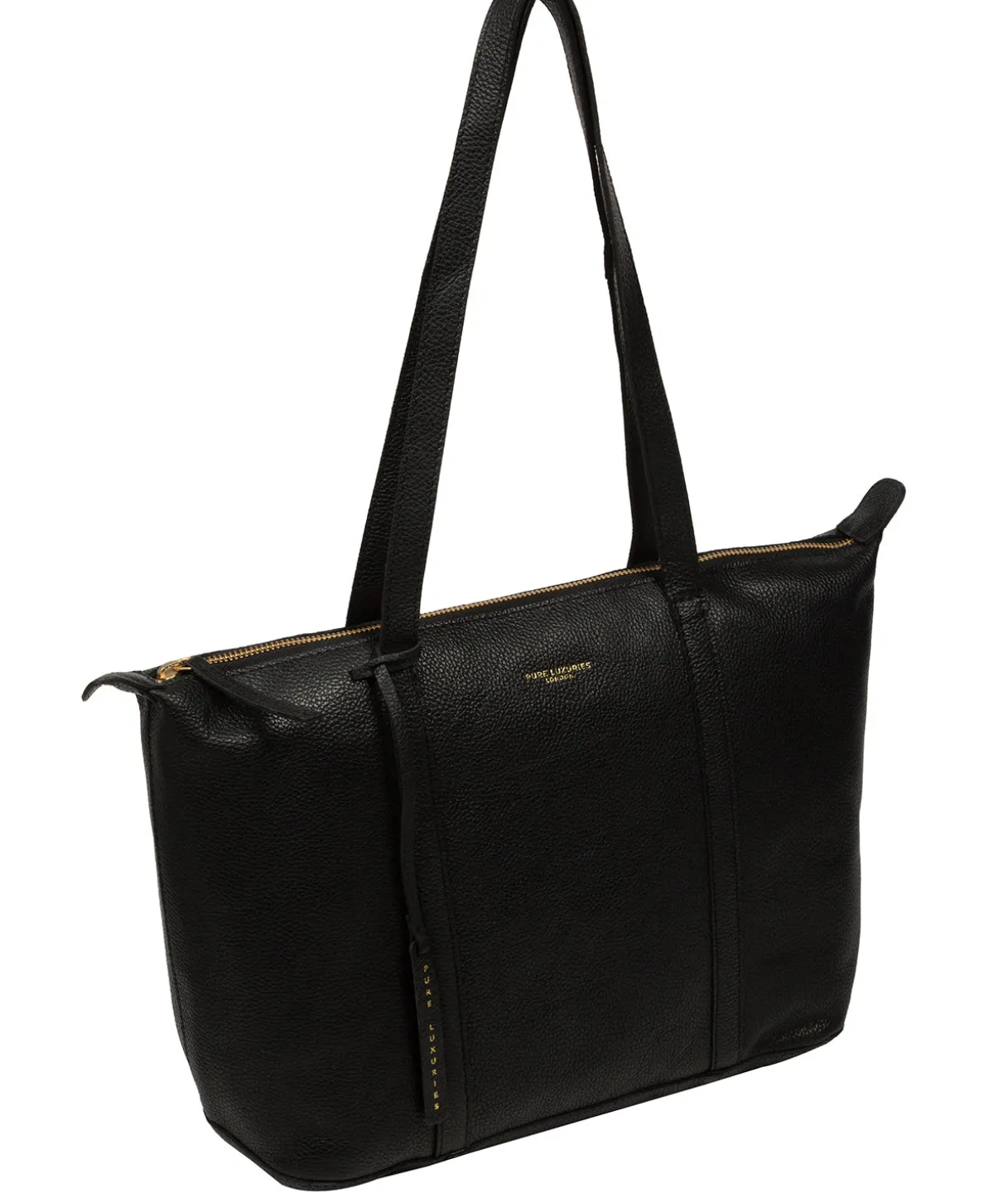 Niva' Black Leather Tote Bag