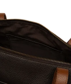 Niva' Espresso & Rich Tan Leather Tote Bag