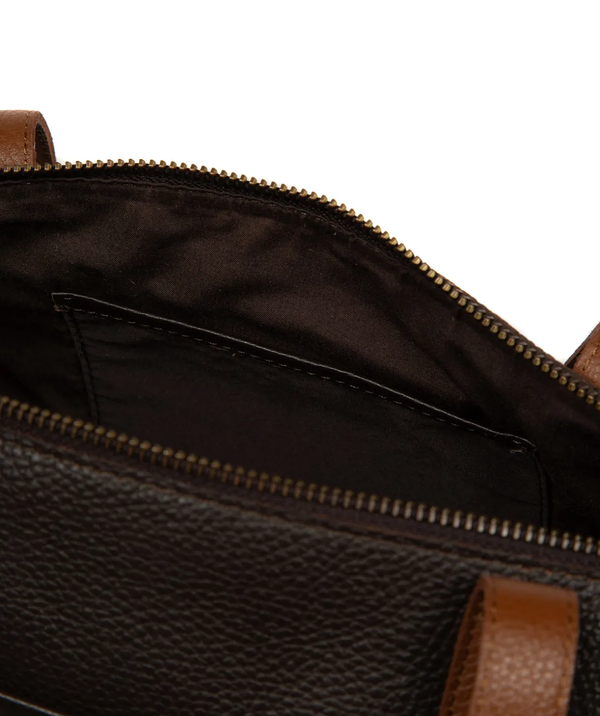 Niva' Espresso & Rich Tan Leather Tote Bag