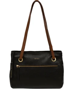Noko' Black & Rich Tan Leather Handbag