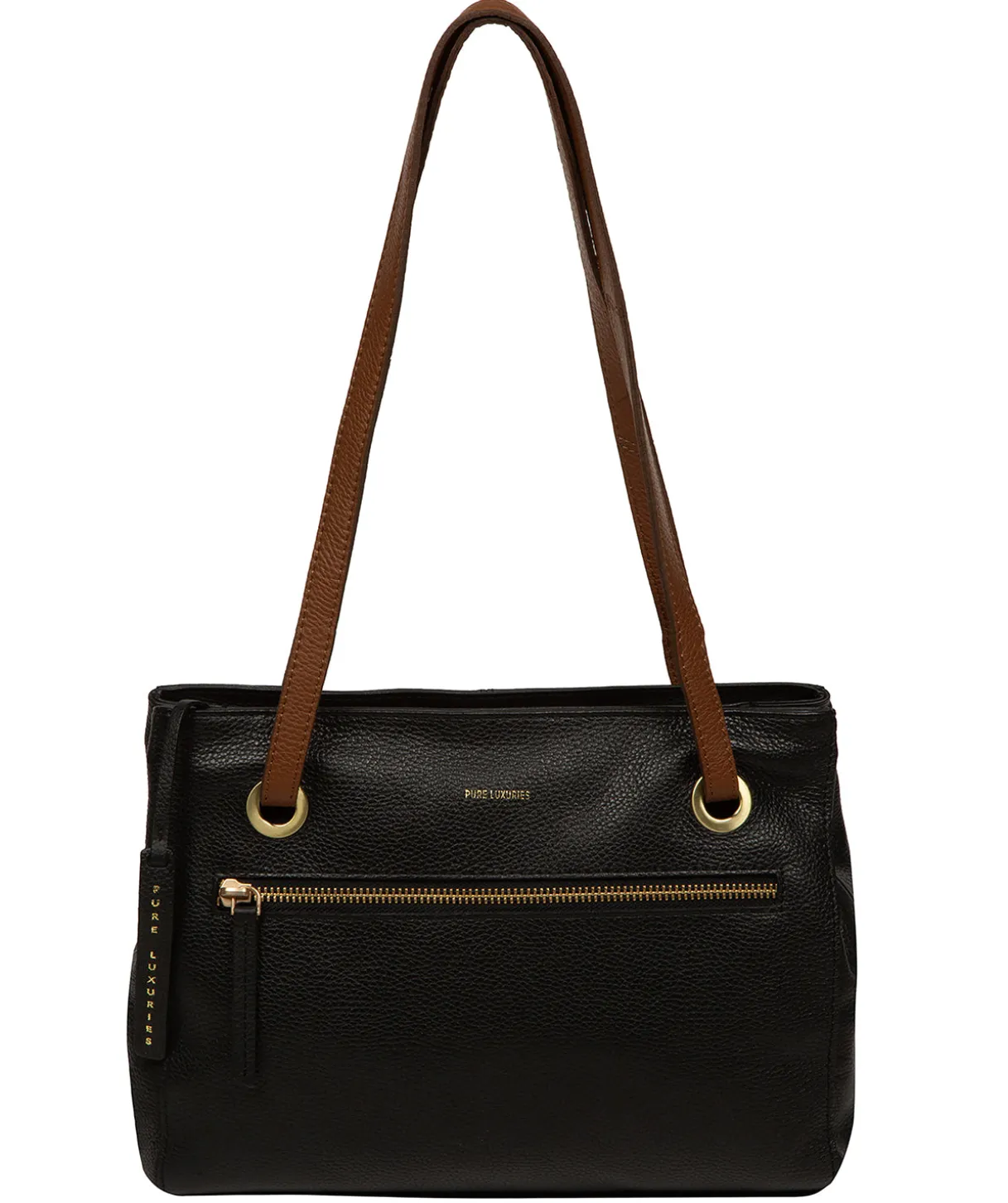 Noko' Black & Rich Tan Leather Handbag