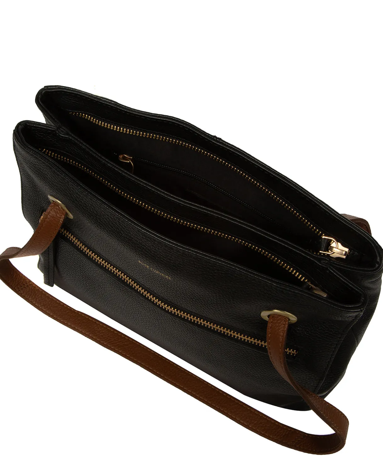 Noko' Black & Rich Tan Leather Handbag